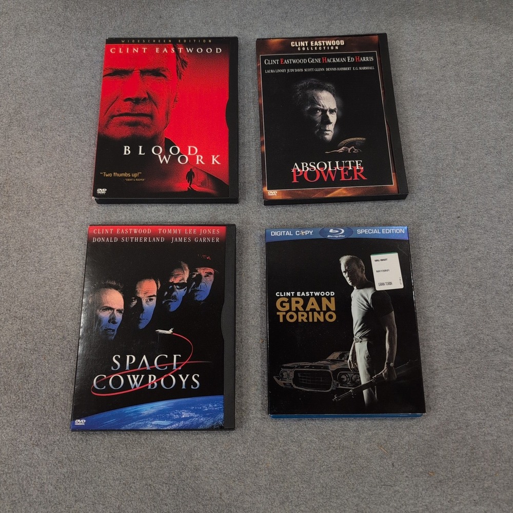 Clint Eastwood 4 Movie Lot Gran Torino Blu-ray Blood Work Absolute Power DVD